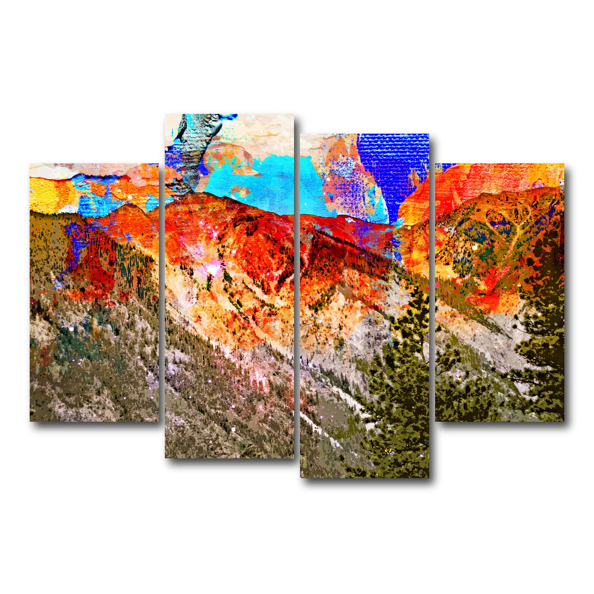 AUTO-MOCKUP WHITE | Abstract Antero | 4 Piece | Gallery Wrap Canvas | group=4_short