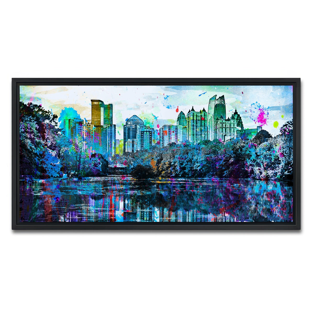 AUTO-MOCKUP WHITE | Abstract Atlanta | 1 Piece | Black Framed Canvas | group=2x1