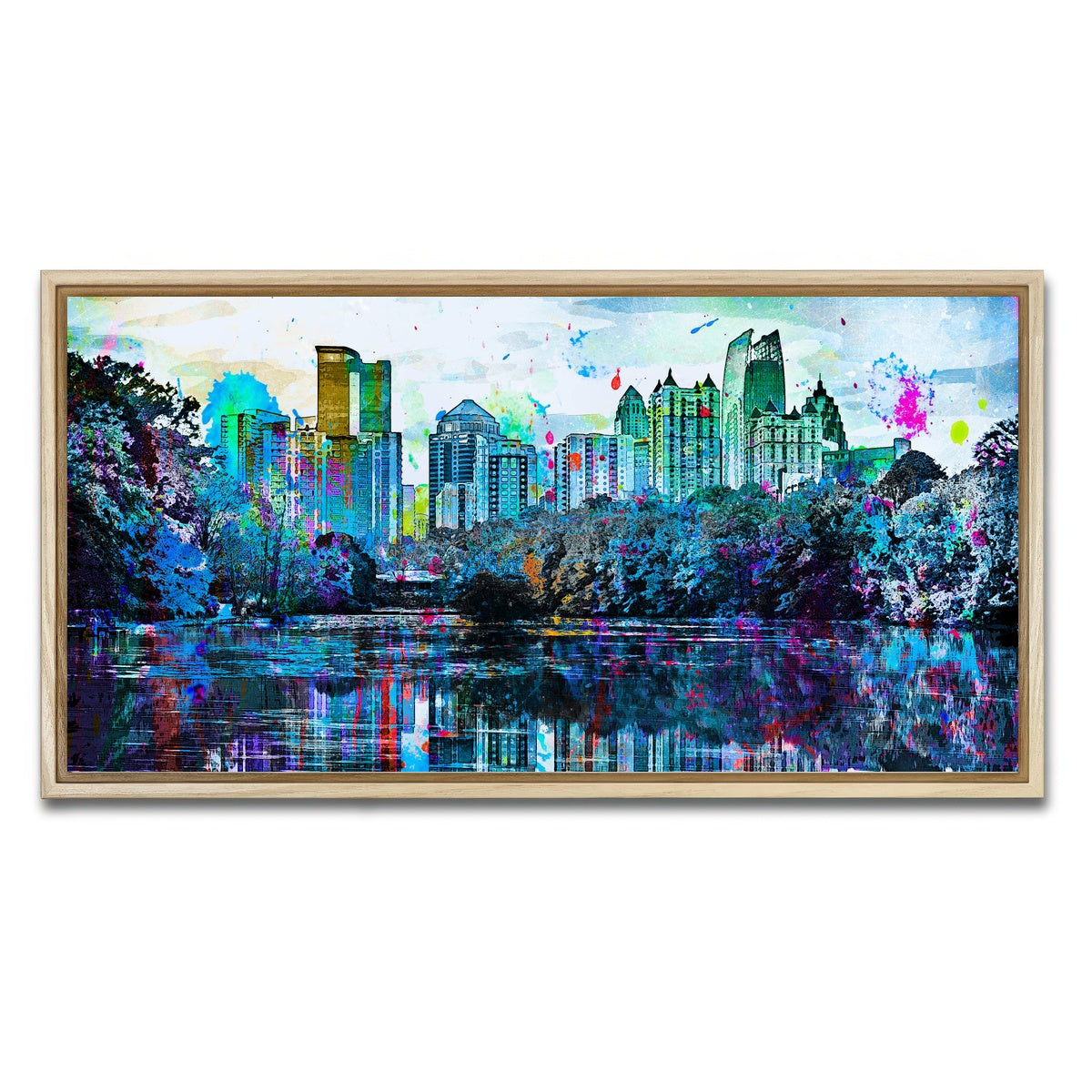 AUTO-MOCKUP WHITE | Abstract Atlanta | 1 Piece | Natural Framed Canvas | group=2x1