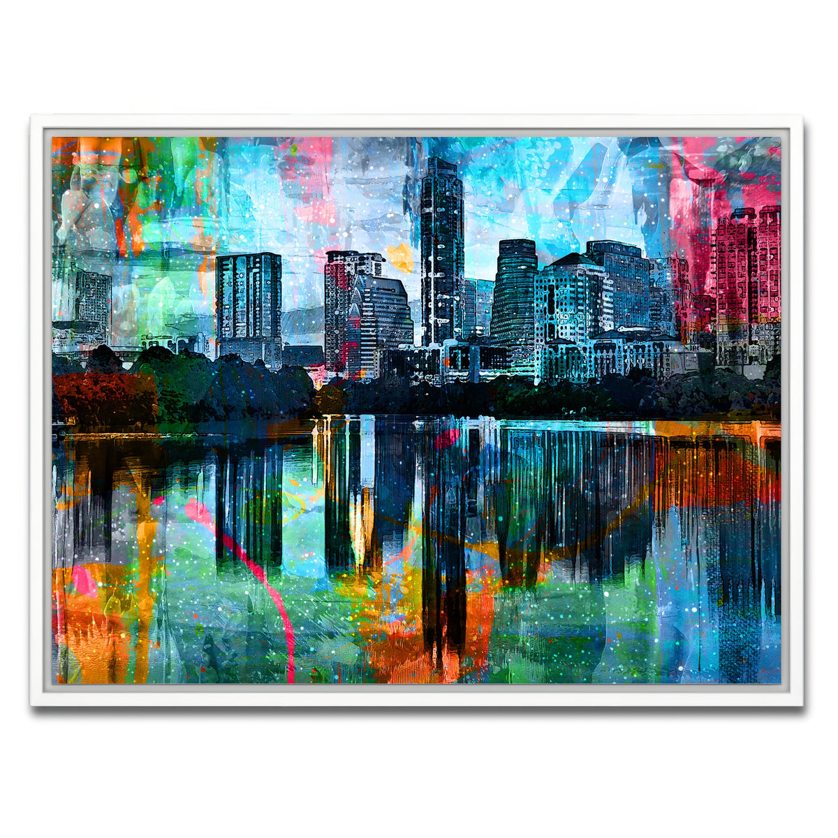 AUTO-MOCKUP WHITE | Abstract Austin | 1 Piece | White Framed Canvas | group=4x3