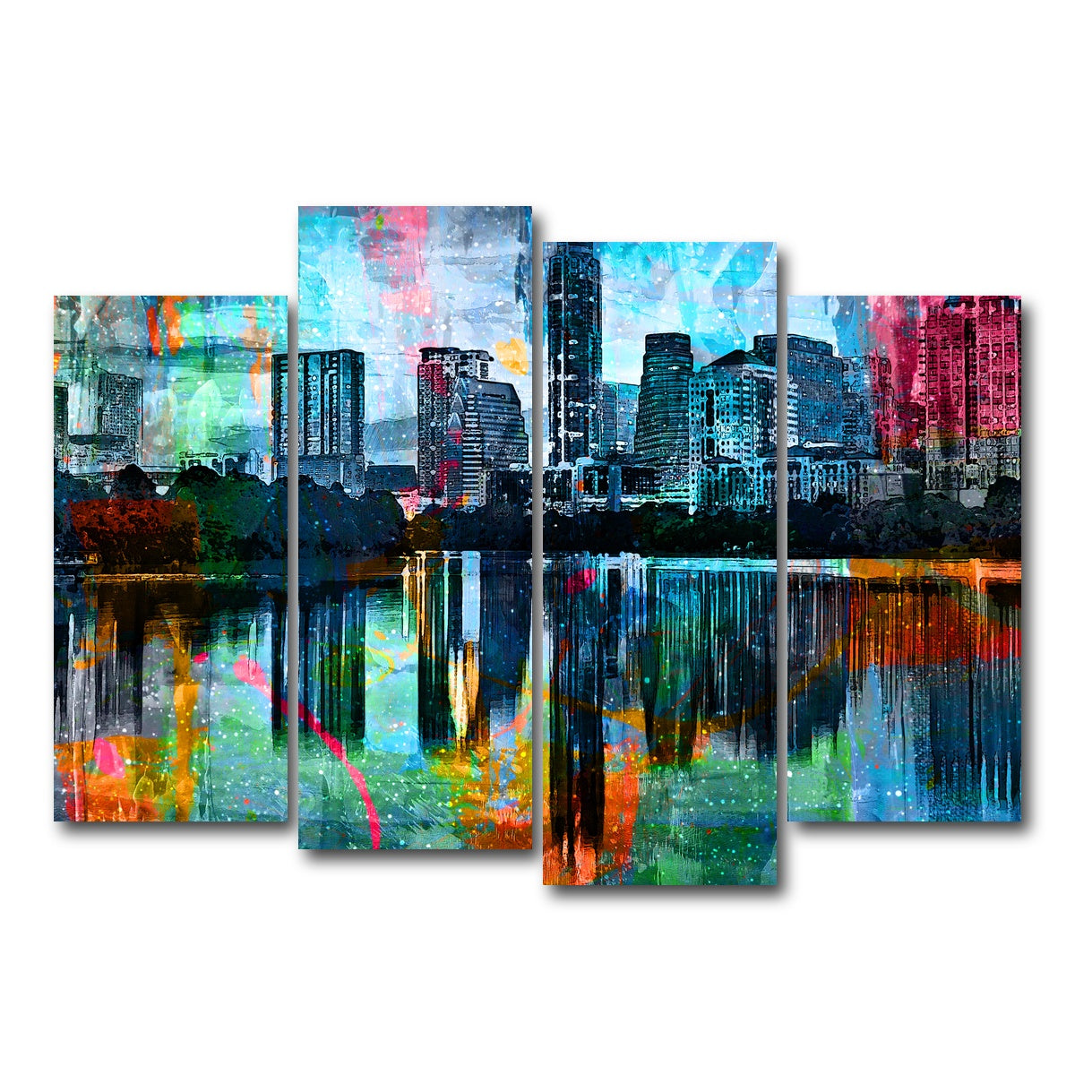 AUTO-MOCKUP WHITE | Abstract Austin | 4 Piece | Gallery Wrap Canvas | group=4_normal