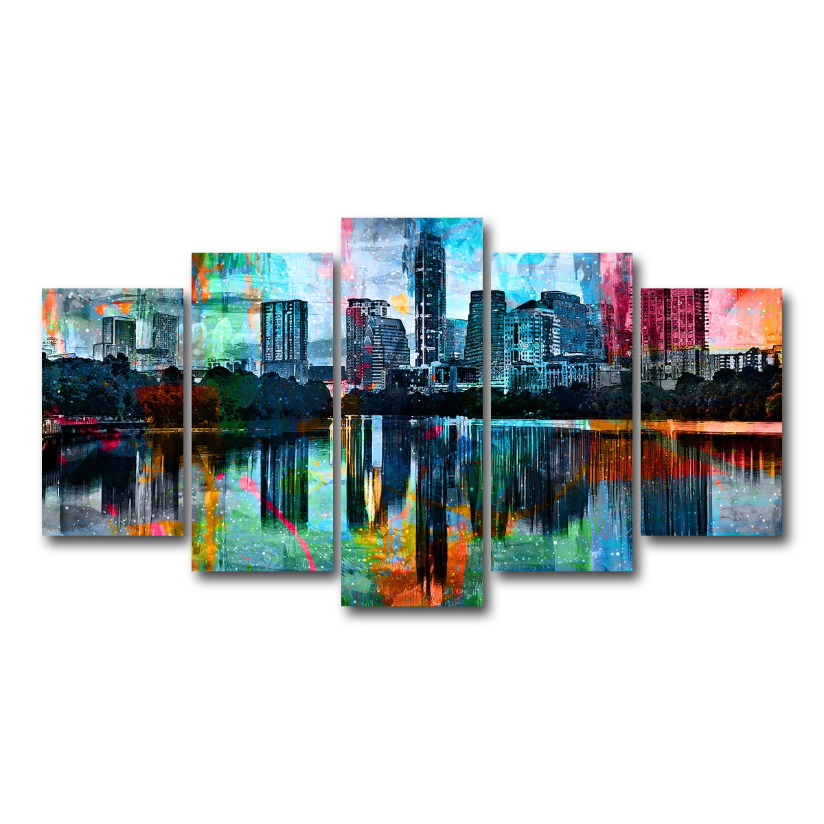 AUTO-MOCKUP WHITE | Abstract Austin | 5 Piece | Gallery Wrap Canvas | group=5_normal
