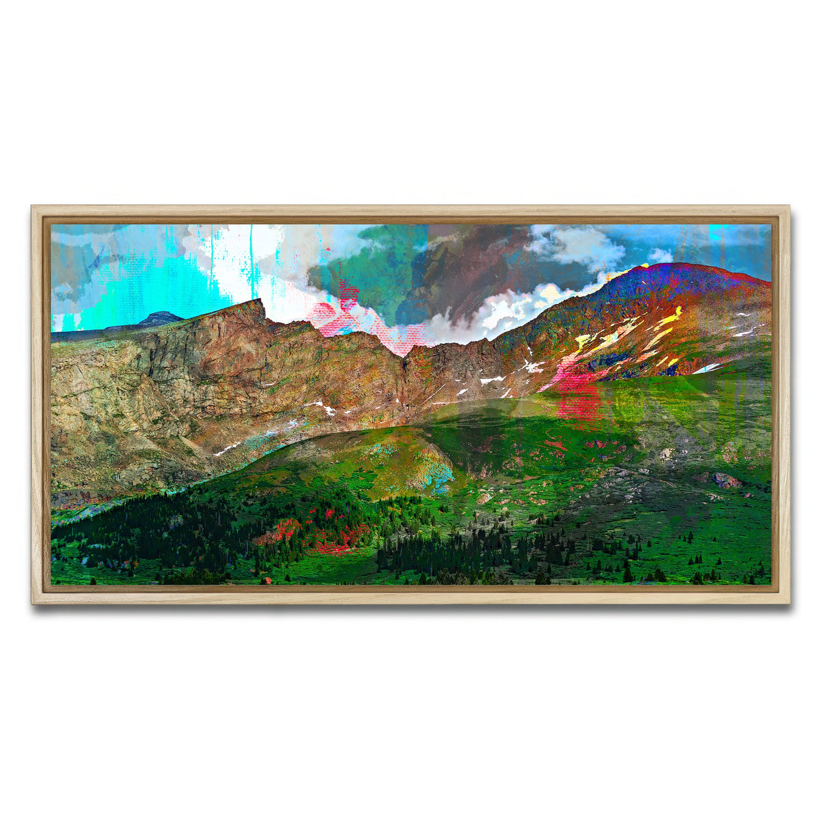 AUTO-MOCKUP WHITE | Abstract Bierstadt | 1 Piece | Natural Framed Canvas | group=2x1