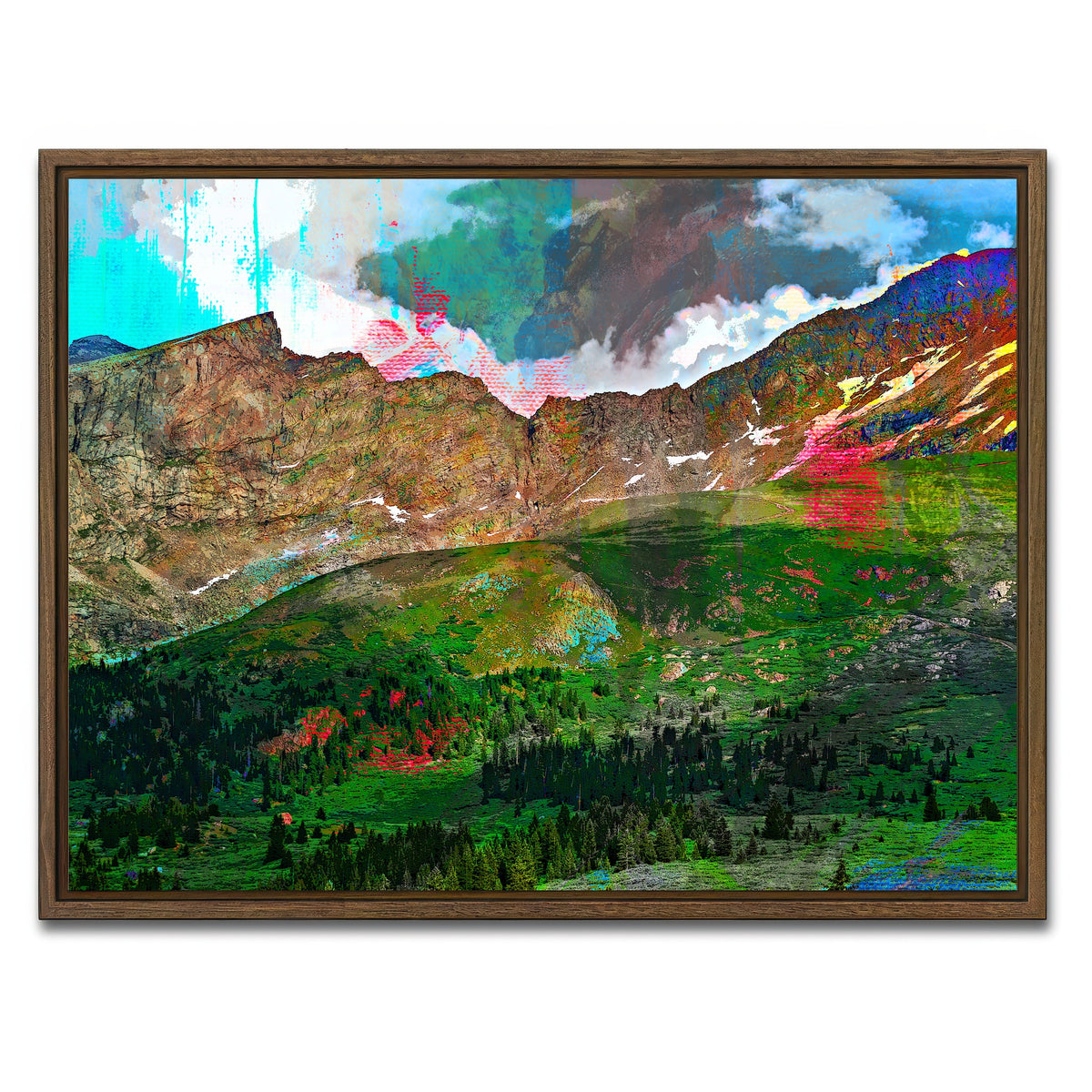 AUTO-MOCKUP WHITE | Abstract Bierstadt | 1 Piece | Walnut Framed Canvas | group=4x3