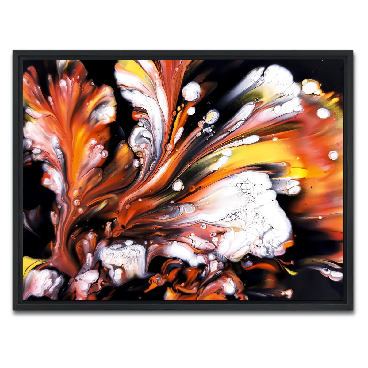 AUTO-MOCKUP WHITE | Abstract Blossom | 1 Piece | Black Framed Canvas | group=4x3