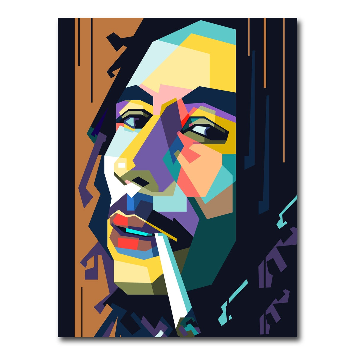 AUTO-MOCKUP WHITE | Abstract Bob Marley | 1 Piece | Gallery Wrap Canvas | group=3x4