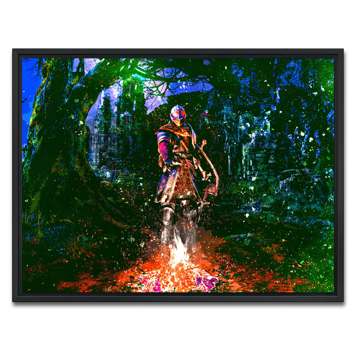 AUTO-MOCKUP WHITE | Abstract Dark Souls | 1 Piece | Black Framed Canvas | group=4x3