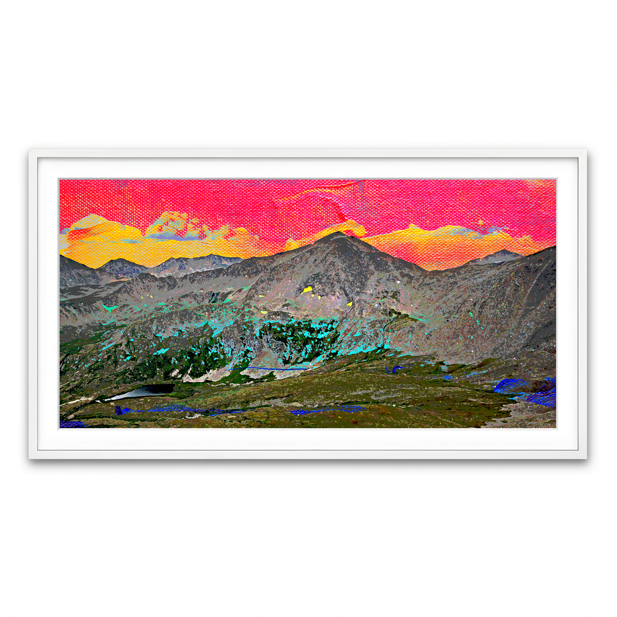 Framed Print 2x1 White