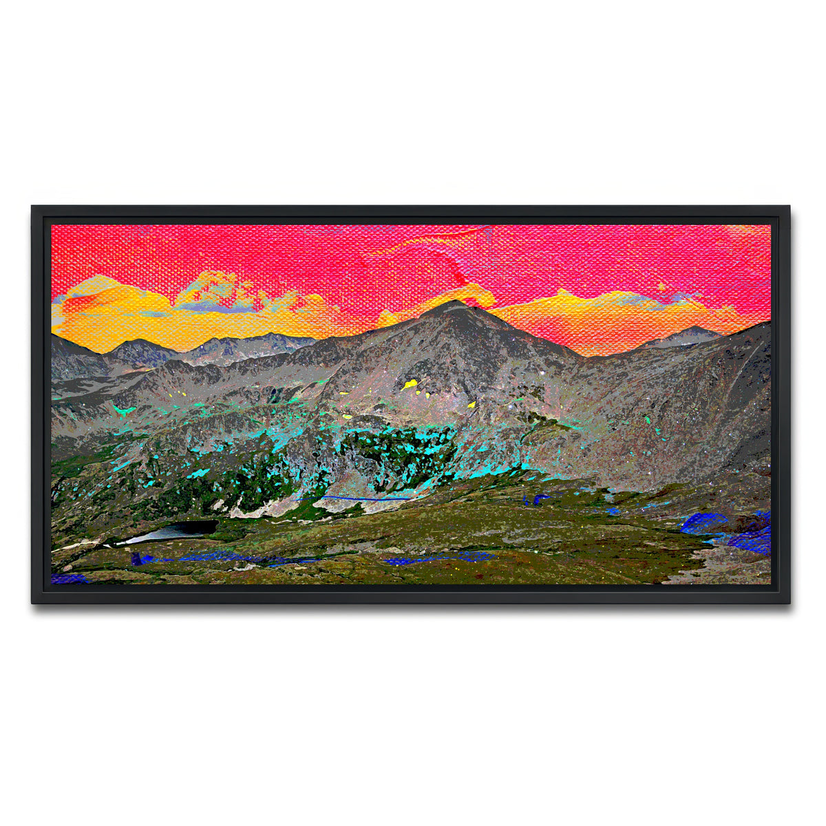 AUTO-MOCKUP WHITE | Abstract Democrat | 1 Piece | Black Framed Canvas | group=2x1