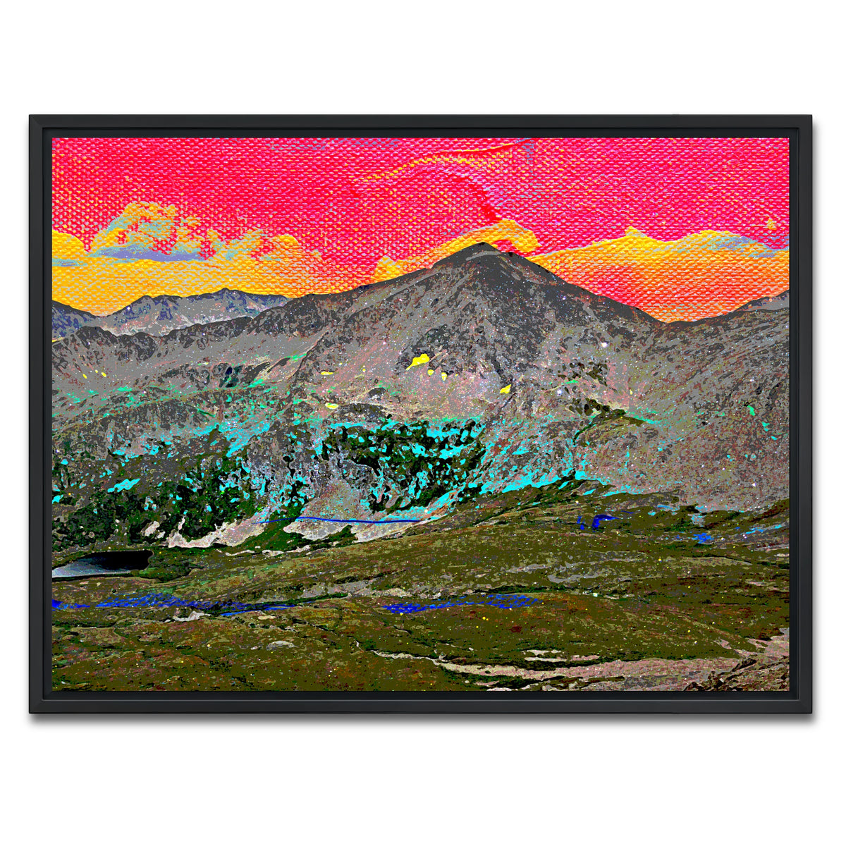 AUTO-MOCKUP WHITE | Abstract Democrat | 1 Piece | Black Framed Canvas | group=4x3