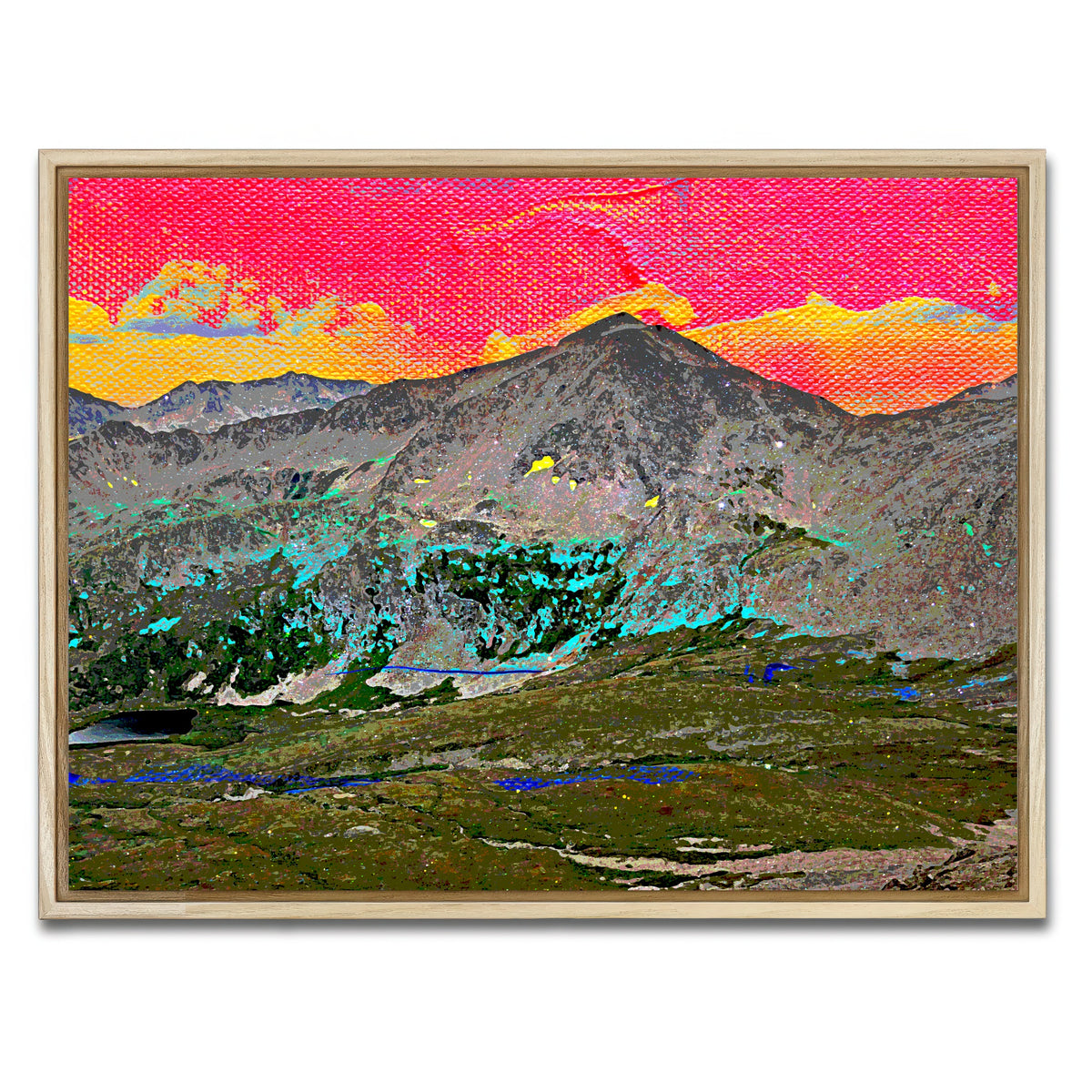 AUTO-MOCKUP WHITE | Abstract Democrat | 1 Piece | Natural Framed Canvas | group=4x3