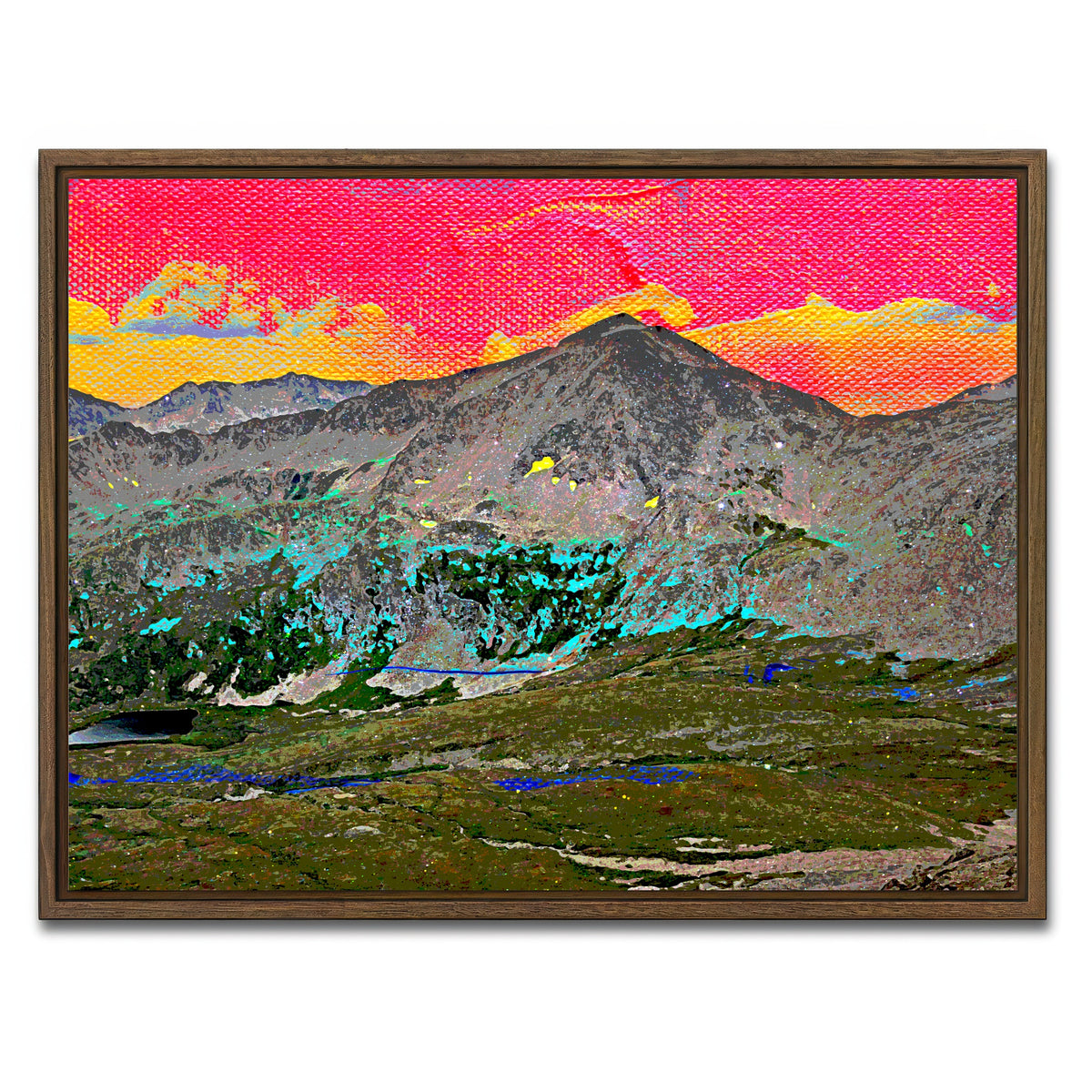 AUTO-MOCKUP WHITE | Abstract Democrat | 1 Piece | Walnut Framed Canvas | group=4x3