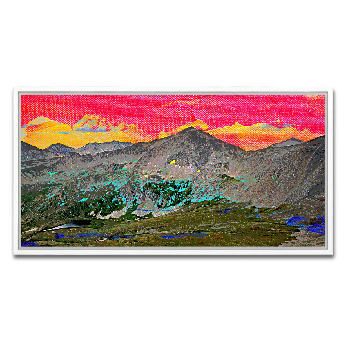 AUTO-MOCKUP WHITE | Abstract Democrat | 1 Piece | White Framed Canvas | group=2x1