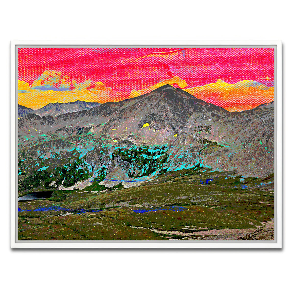 AUTO-MOCKUP WHITE | Abstract Democrat | 1 Piece | White Framed Canvas | group=4x3