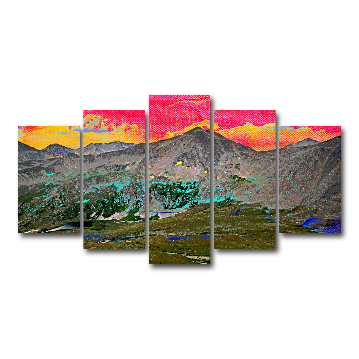 AUTO-MOCKUP WHITE | Abstract Democrat | 5 Piece | Gallery Wrap Canvas | group=5_normal