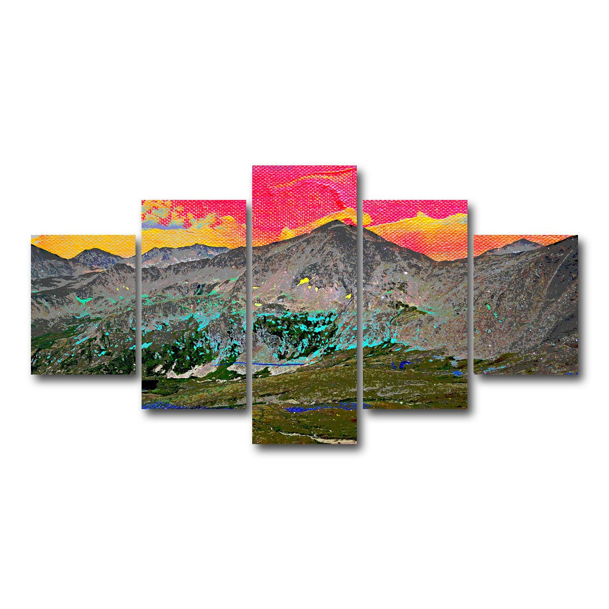 AUTO-MOCKUP WHITE | Abstract Democrat | 5 Piece | Gallery Wrap Canvas | group=5_short
