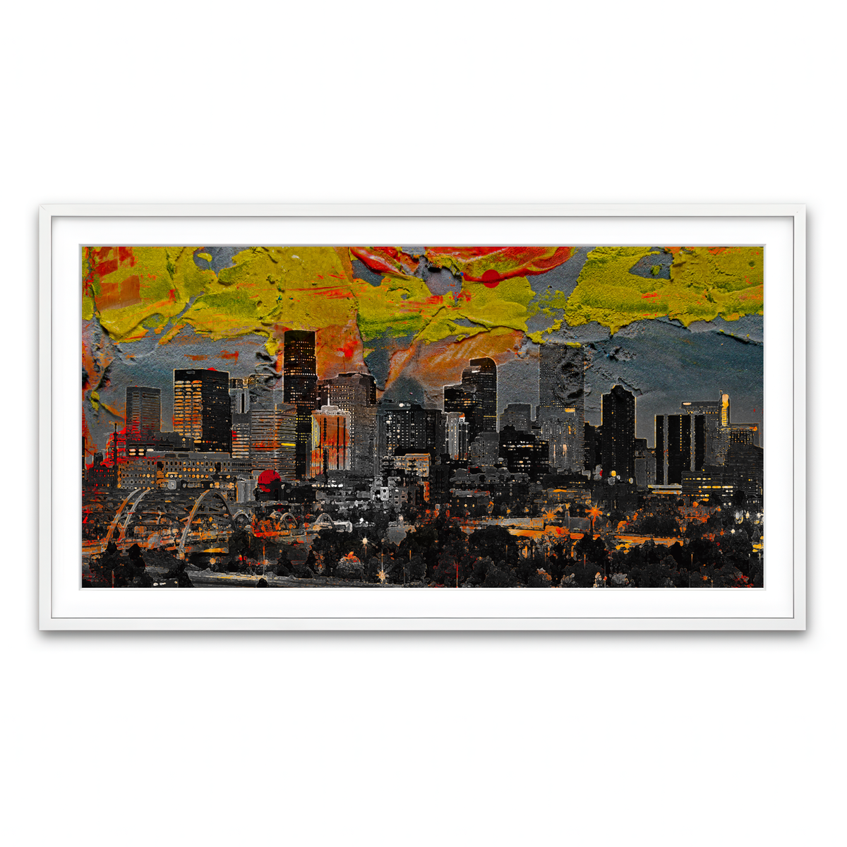 Framed Print 2x1 White
