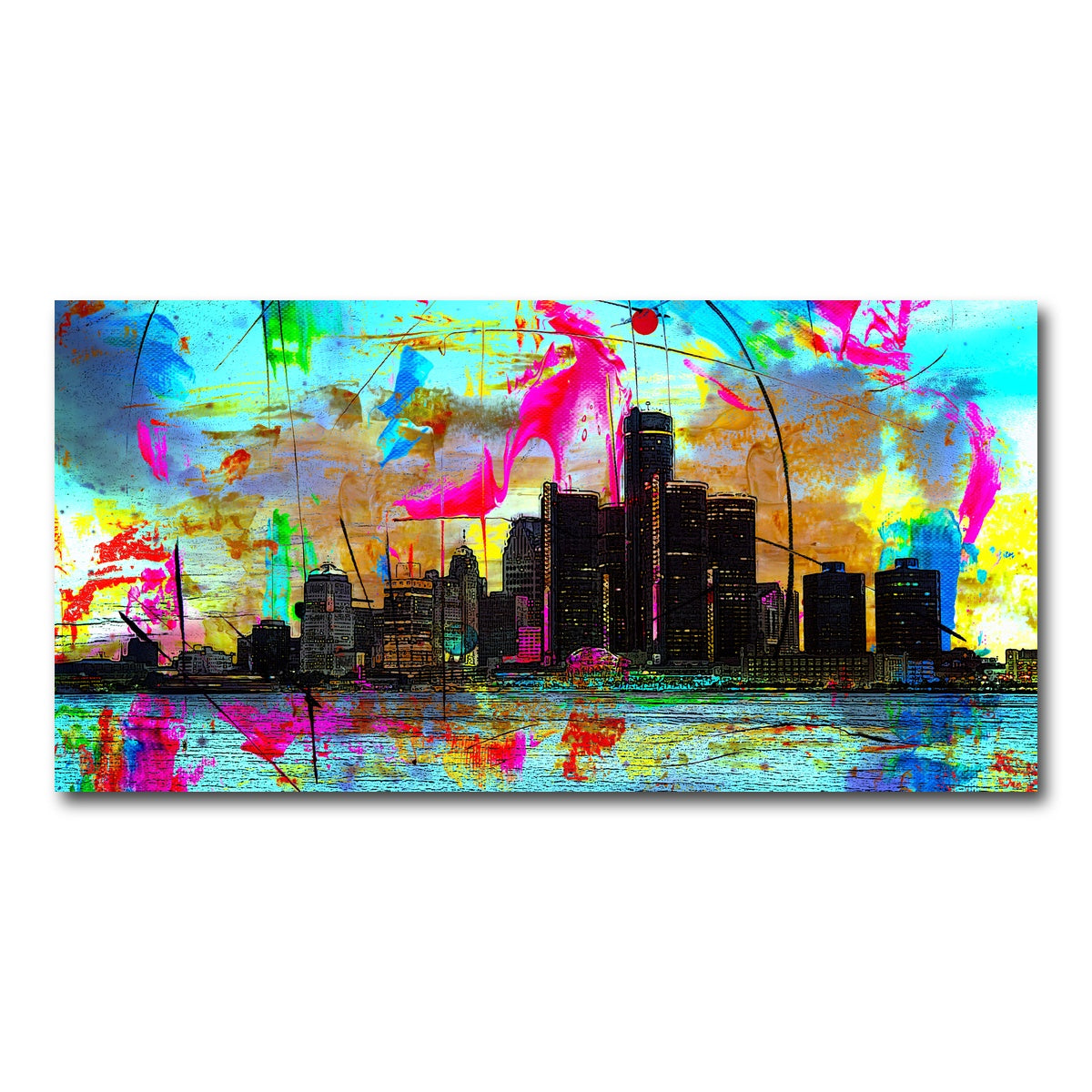 AUTO-MOCKUP WHITE | Abstract Detroit | 1 Piece | Gallery Wrap Canvas | group=2x1