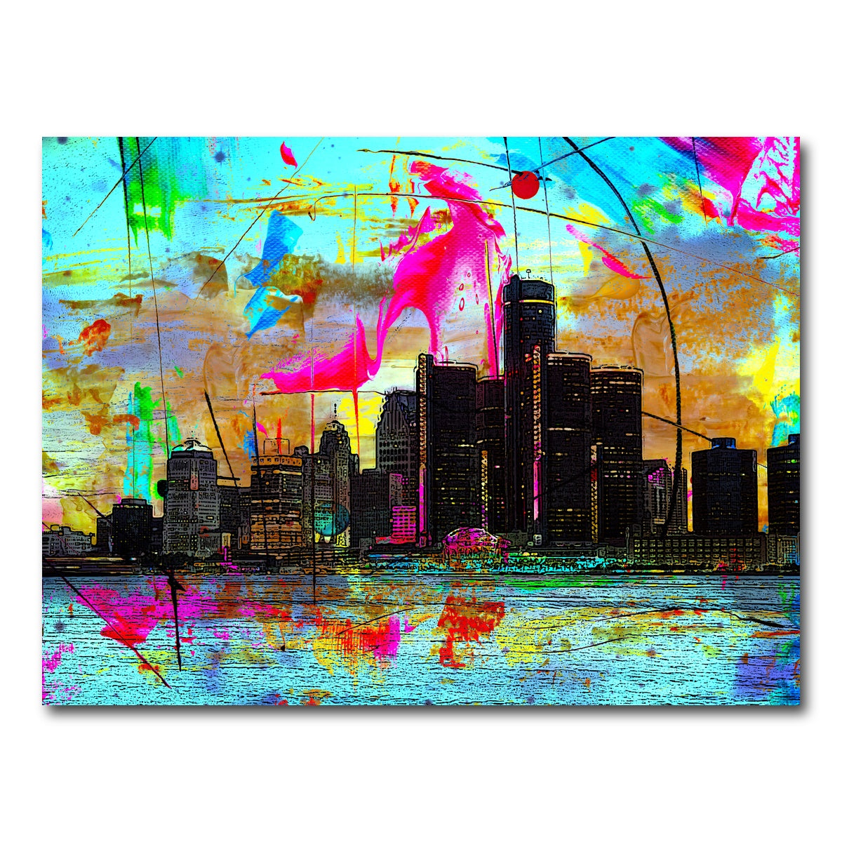 AUTO-MOCKUP WHITE | Abstract Detroit | 1 Piece | Gallery Wrap Canvas | group=4x3