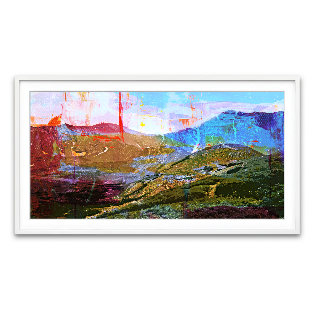 Framed Print 2x1 White