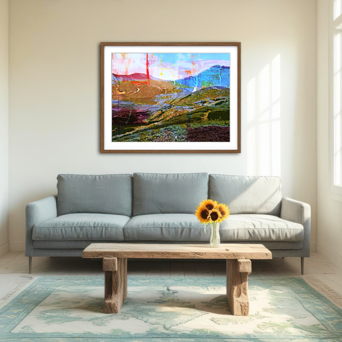 AUTO-MOCKUP ROOM | Abstract Grays & Torreys Wall Art