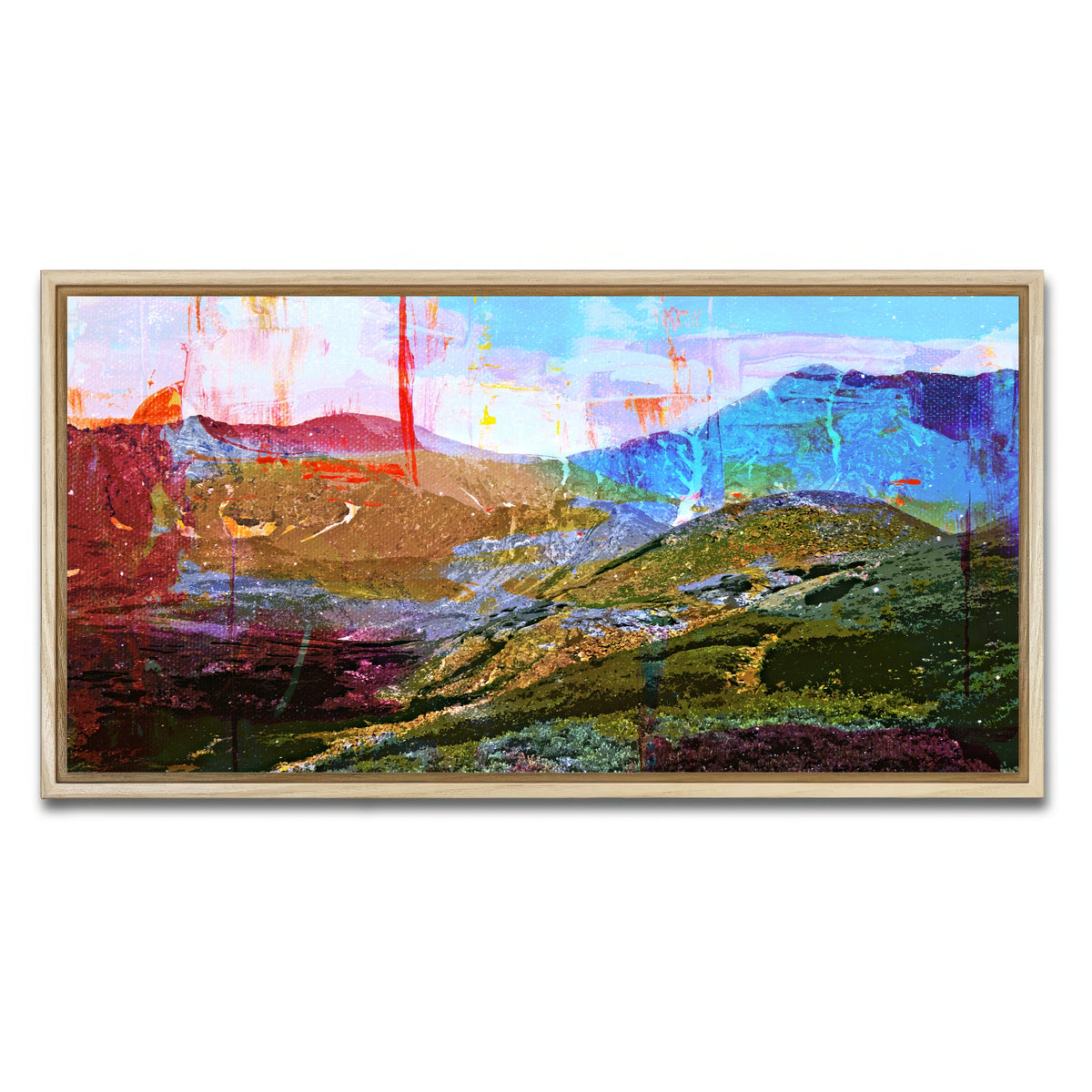 AUTO-MOCKUP WHITE | Abstract Grays & Torreys | 1 Piece | Natural Framed Canvas | group=2x1