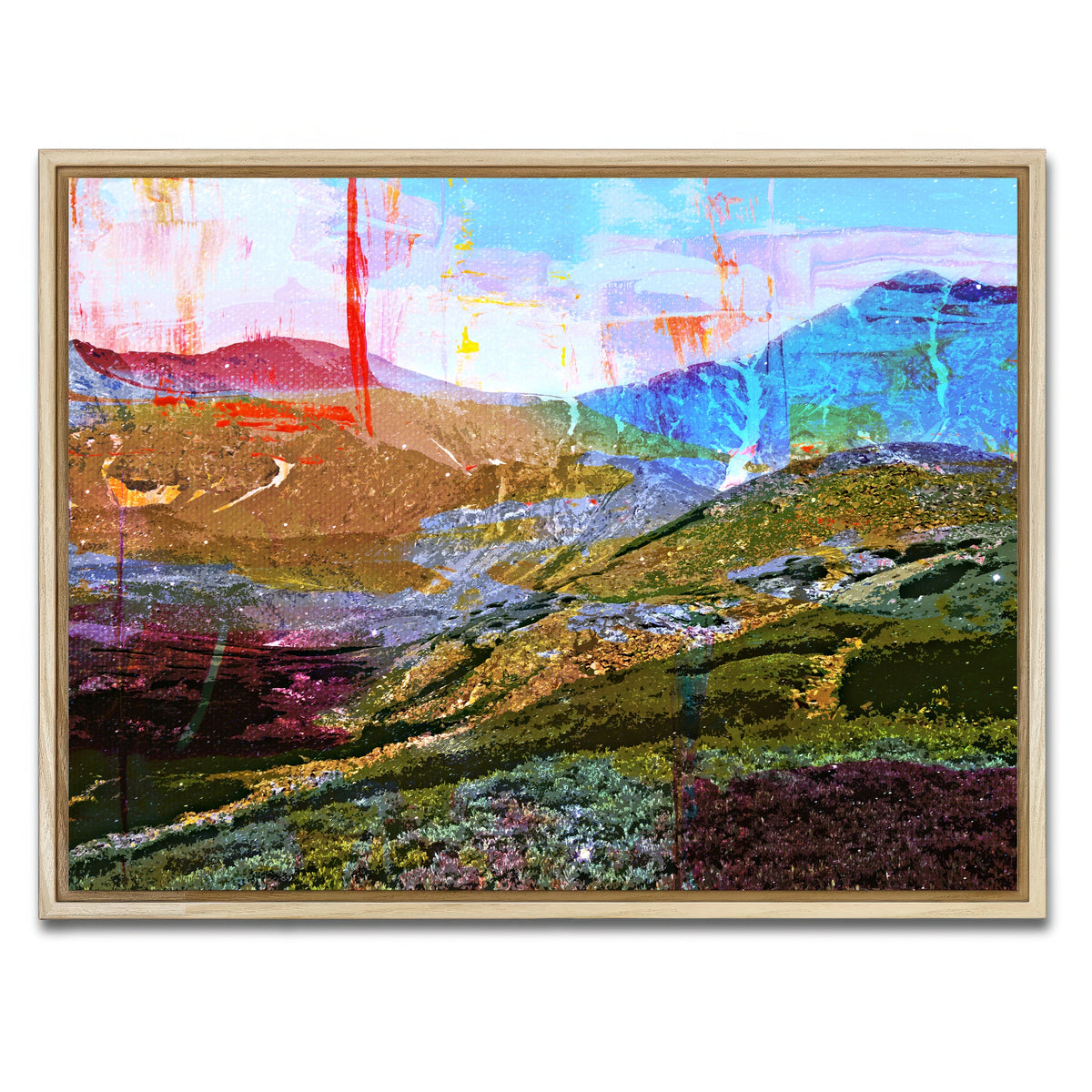 AUTO-MOCKUP WHITE | Abstract Grays & Torreys | 1 Piece | Natural Framed Canvas | group=4x3