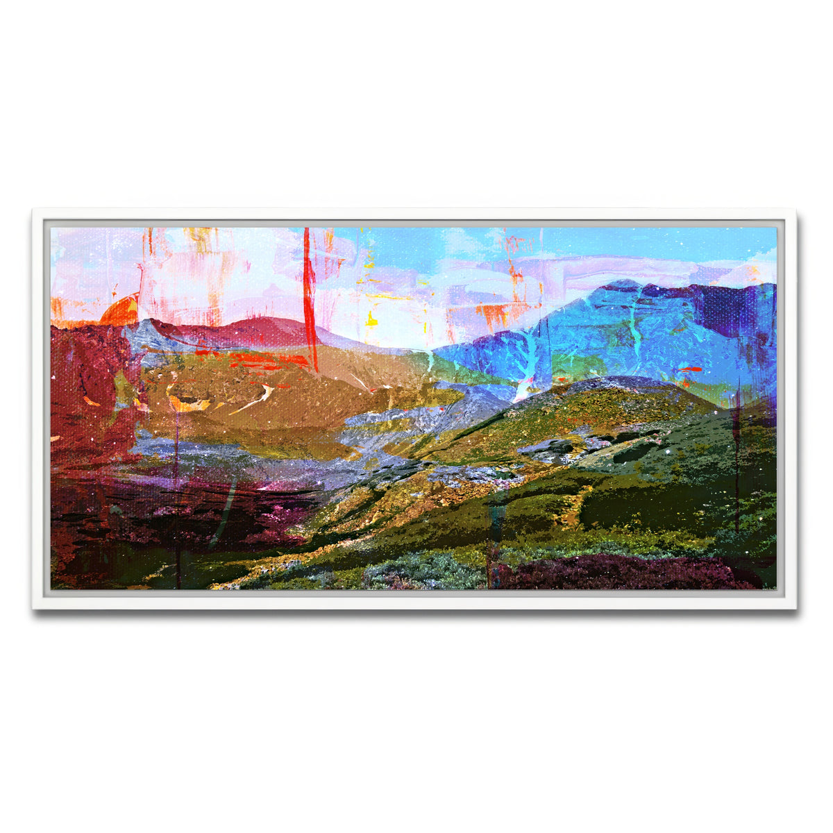 AUTO-MOCKUP WHITE | Abstract Grays & Torreys | 1 Piece | White Framed Canvas | group=2x1