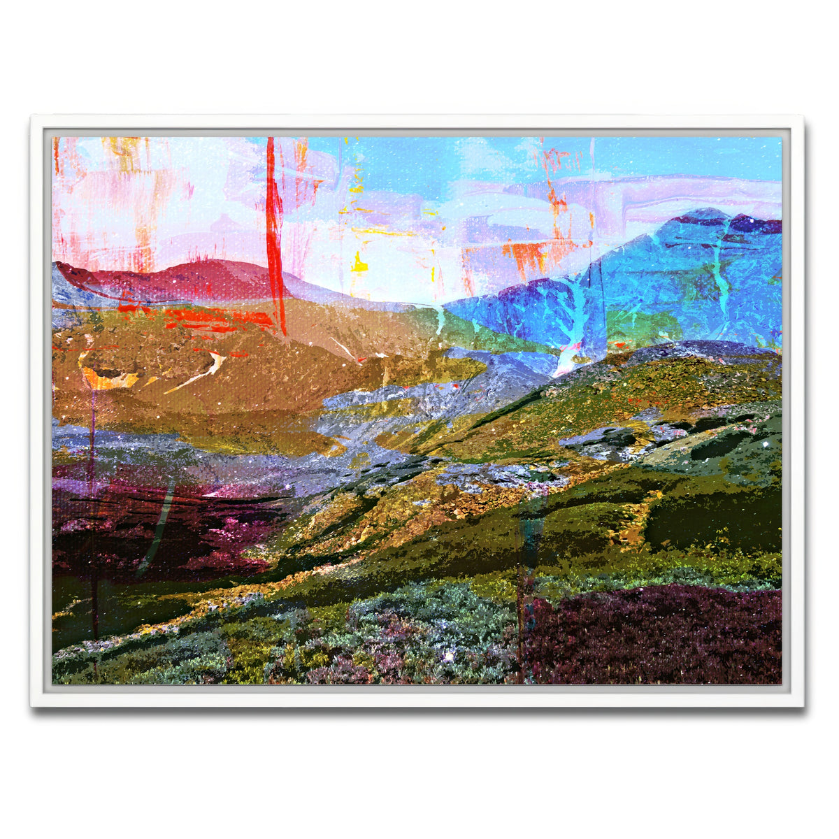 AUTO-MOCKUP WHITE | Abstract Grays & Torreys | 1 Piece | White Framed Canvas | group=4x3