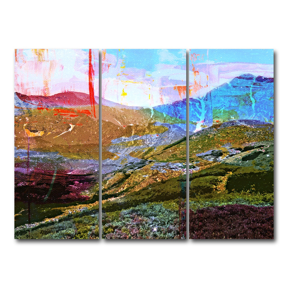 AUTO-MOCKUP WHITE | Abstract Grays & Torreys | 3 Piece | Gallery Wrap Canvas | group=8x18