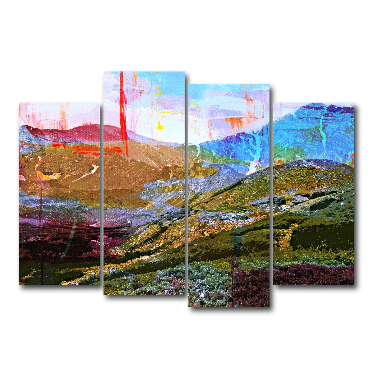 AUTO-MOCKUP WHITE | Abstract Grays & Torreys | 4 Piece | Gallery Wrap Canvas | group=4_normal