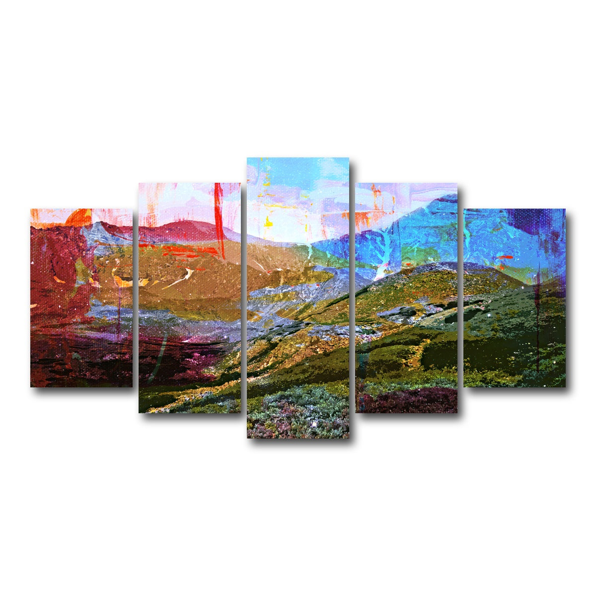 AUTO-MOCKUP WHITE | Abstract Grays & Torreys | 5 Piece | Gallery Wrap Canvas | group=5_normal