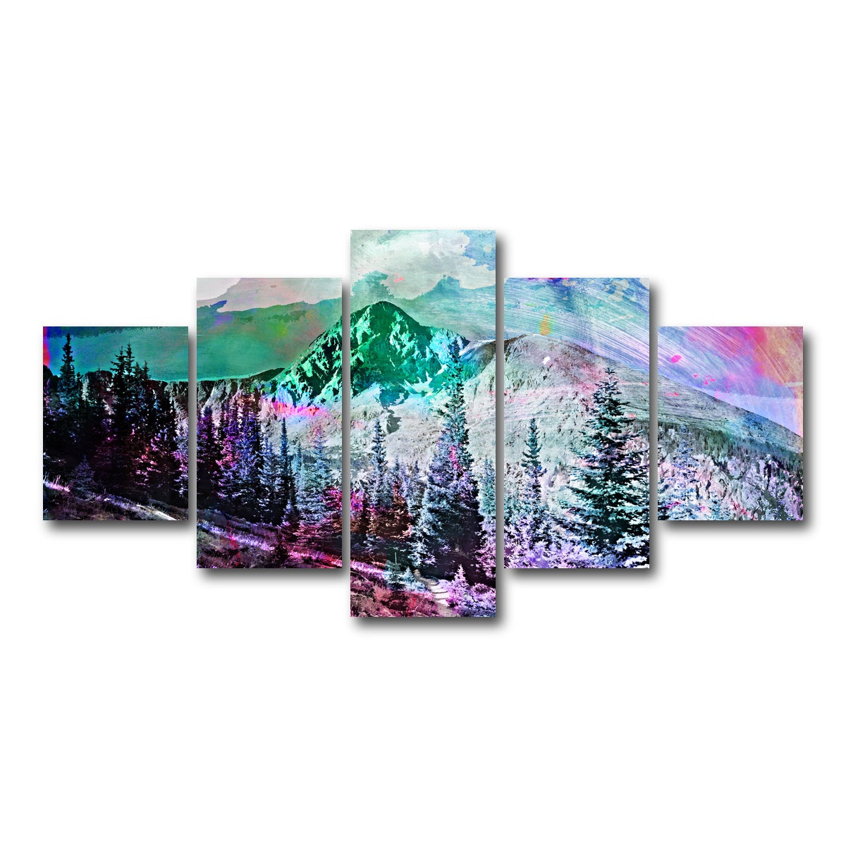 AUTO-MOCKUP WHITE | Abstract Holy Cross | 5 Piece | Gallery Wrap Canvas | group=5_short