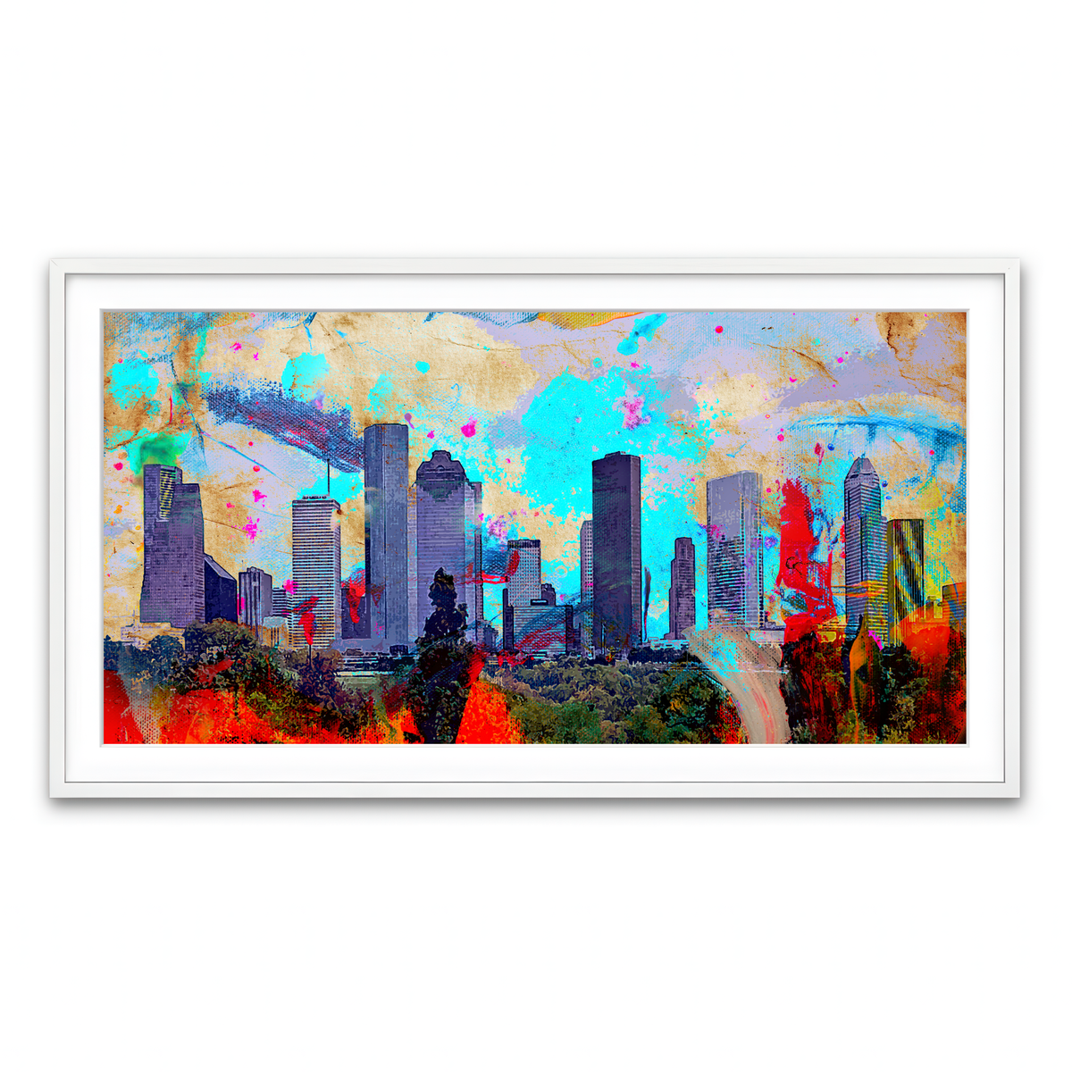 Framed Print 2x1 White