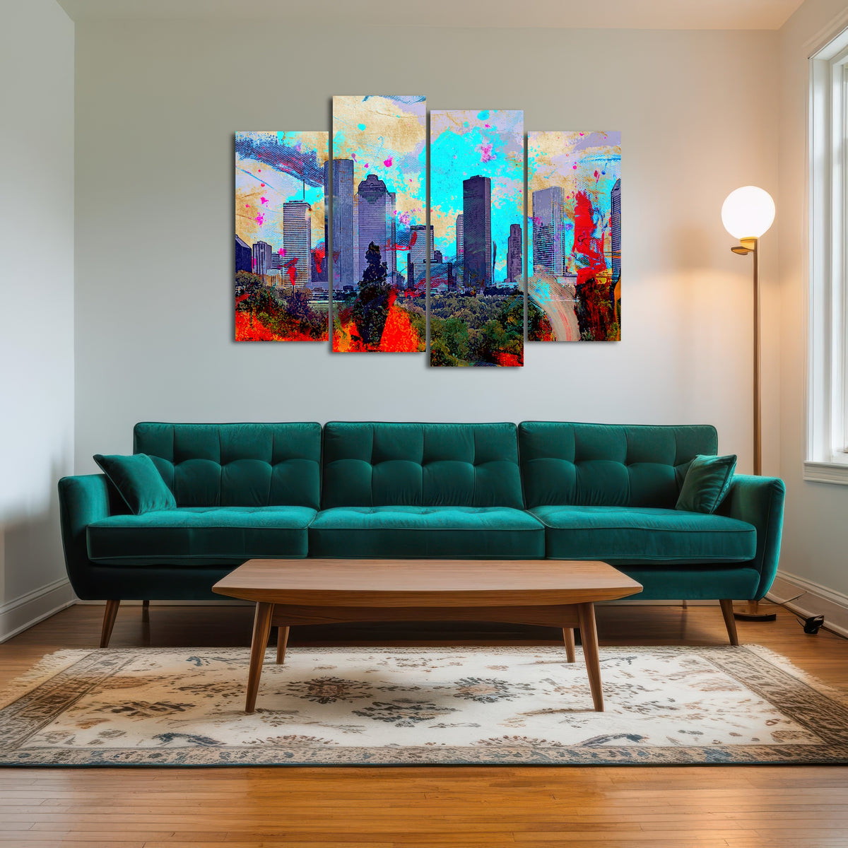 AUTO-MOCKUP ROOM | Abstract Houston Skyline