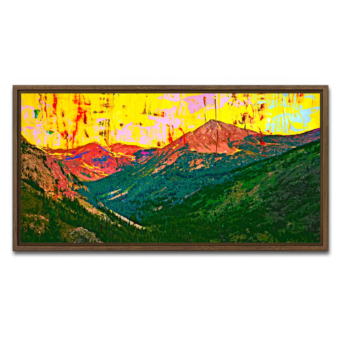 AUTO-MOCKUP WHITE | Abstract Huron | 1 Piece | Walnut Framed Canvas | group=2x1
