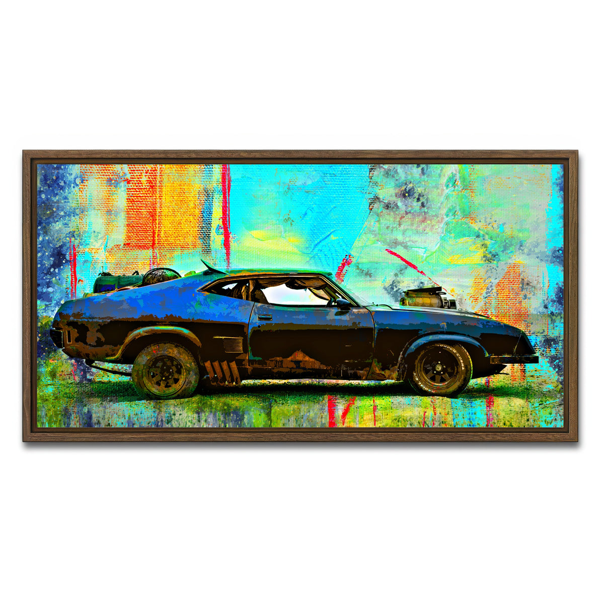 AUTO-MOCKUP WHITE | Abstract Interceptor | 1 Piece | Walnut Framed Canvas | group=2x1