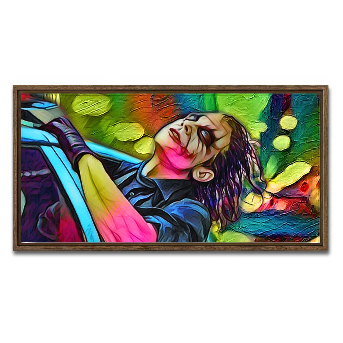 AUTO-MOCKUP WHITE | Abstract Joker | 1 Piece | Walnut Framed Canvas | group=2x1