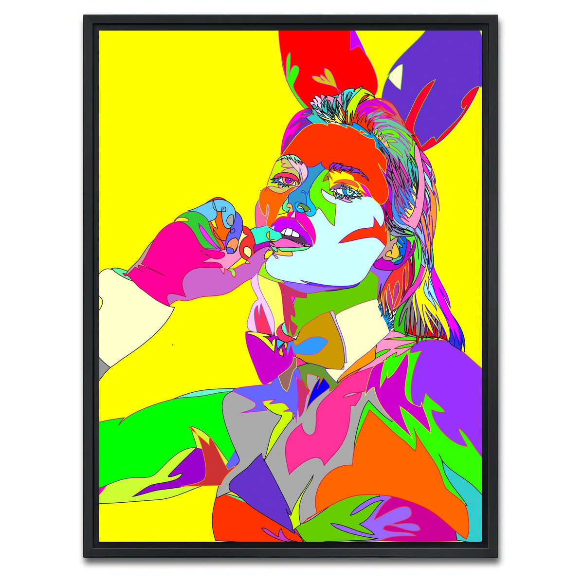 AUTO-MOCKUP WHITE | Abstract Kate Moss | 1 Piece | Black Framed Canvas | group=3x4