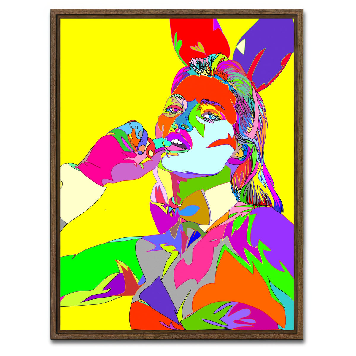 AUTO-MOCKUP WHITE | Abstract Kate Moss | 1 Piece | Walnut Framed Canvas | group=3x4