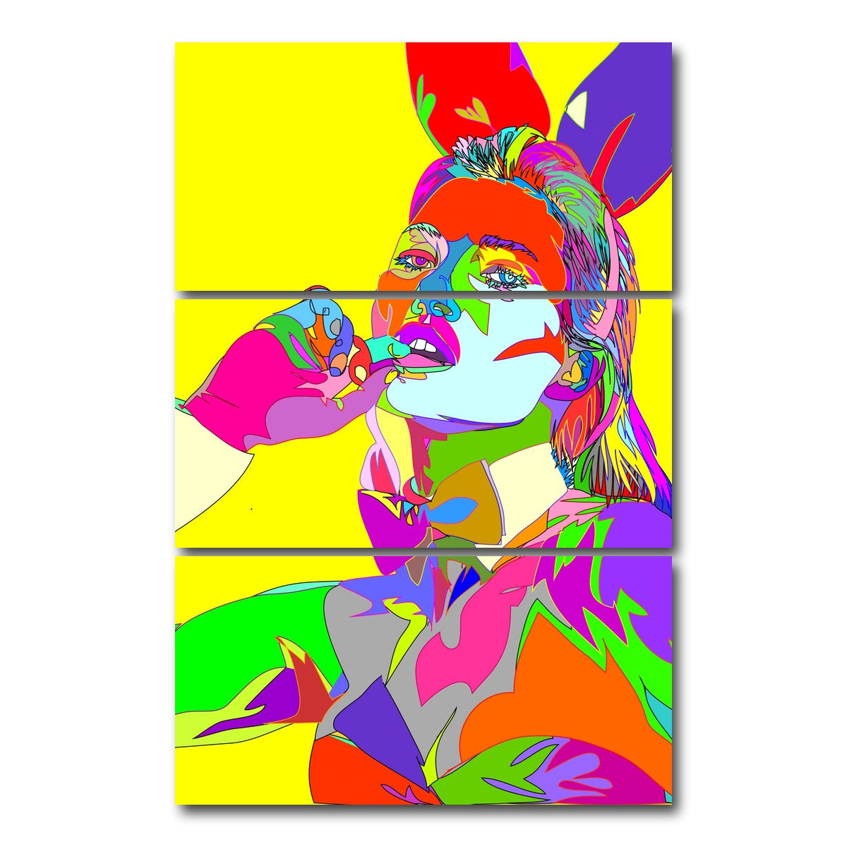 AUTO-MOCKUP WHITE | Abstract Kate Moss | 3 Piece | Gallery Wrap Canvas | group=12x24_stacked