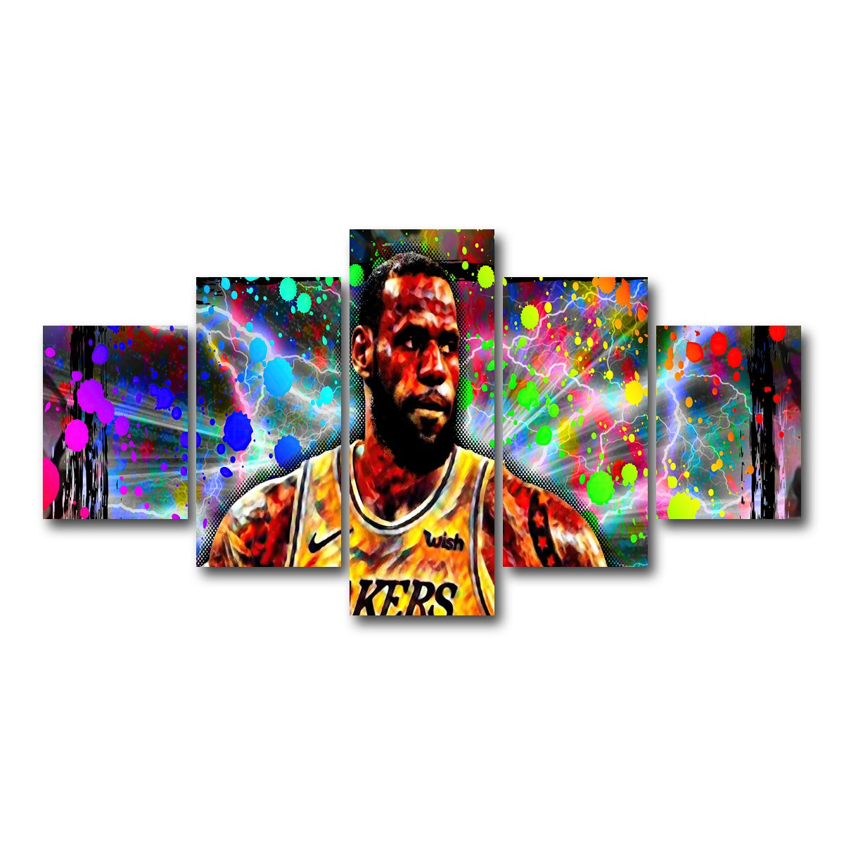 AUTO-MOCKUP WHITE | Abstract LBJ | 5 Piece | Gallery Wrap Canvas | group=5_short