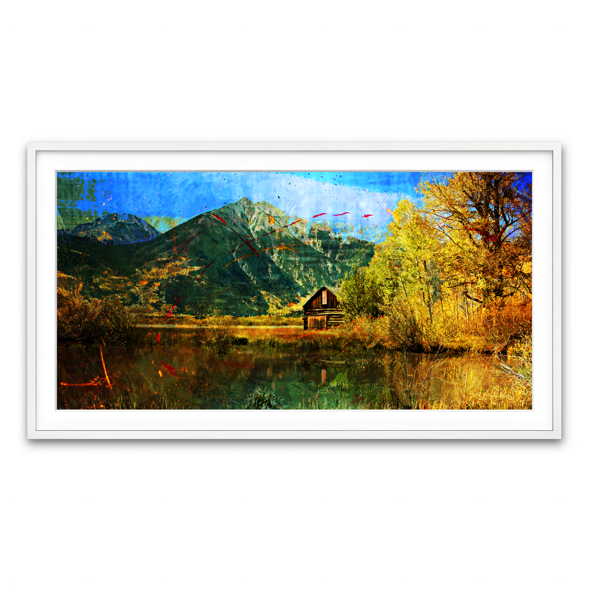 Framed Print 2x1 White