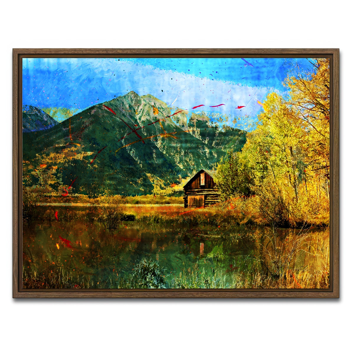 AUTO-MOCKUP WHITE | Abstract La Plata | 1 Piece | Walnut Framed Canvas | group=4x3