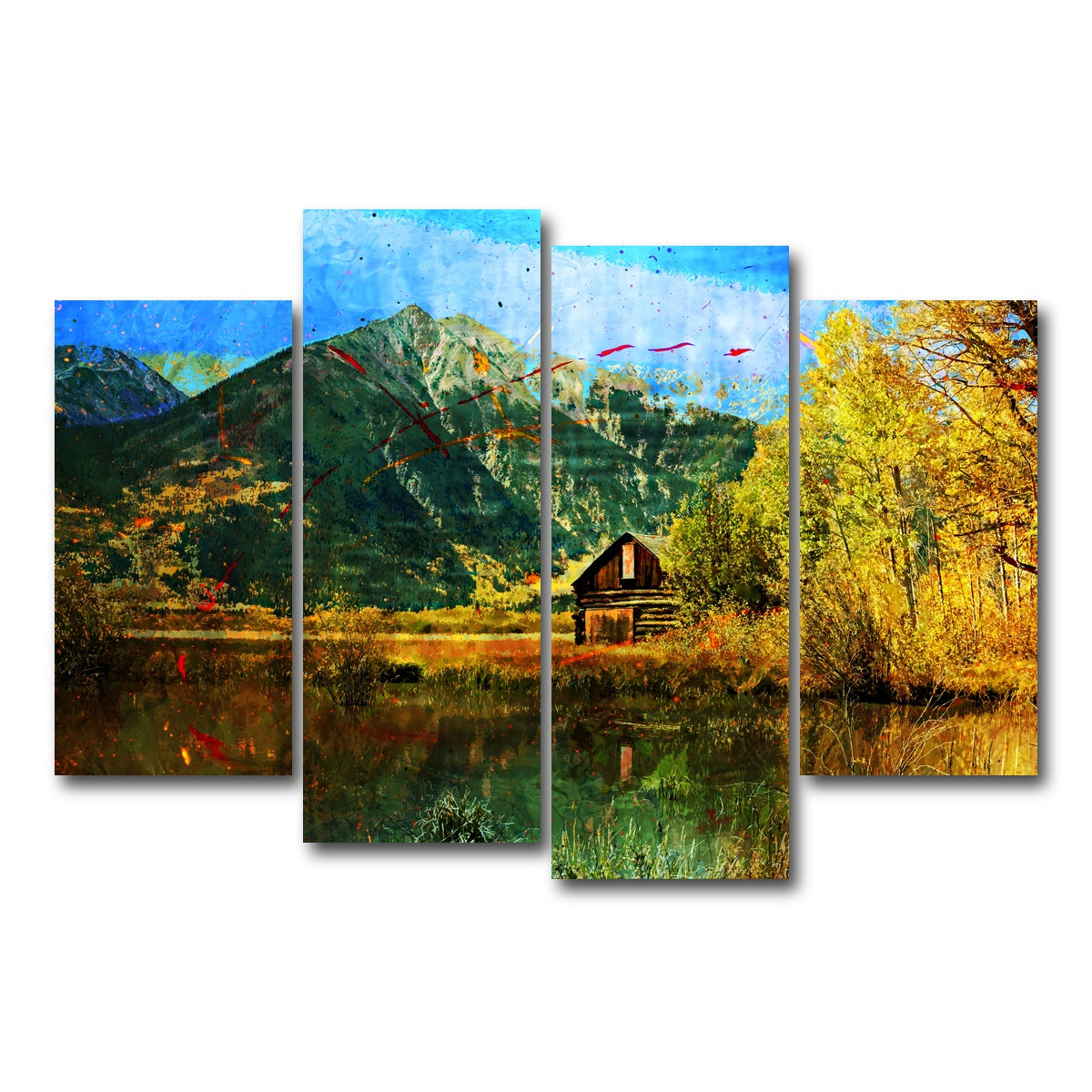 AUTO-MOCKUP WHITE | Abstract La Plata | 4 Piece | Gallery Wrap Canvas | group=4_short