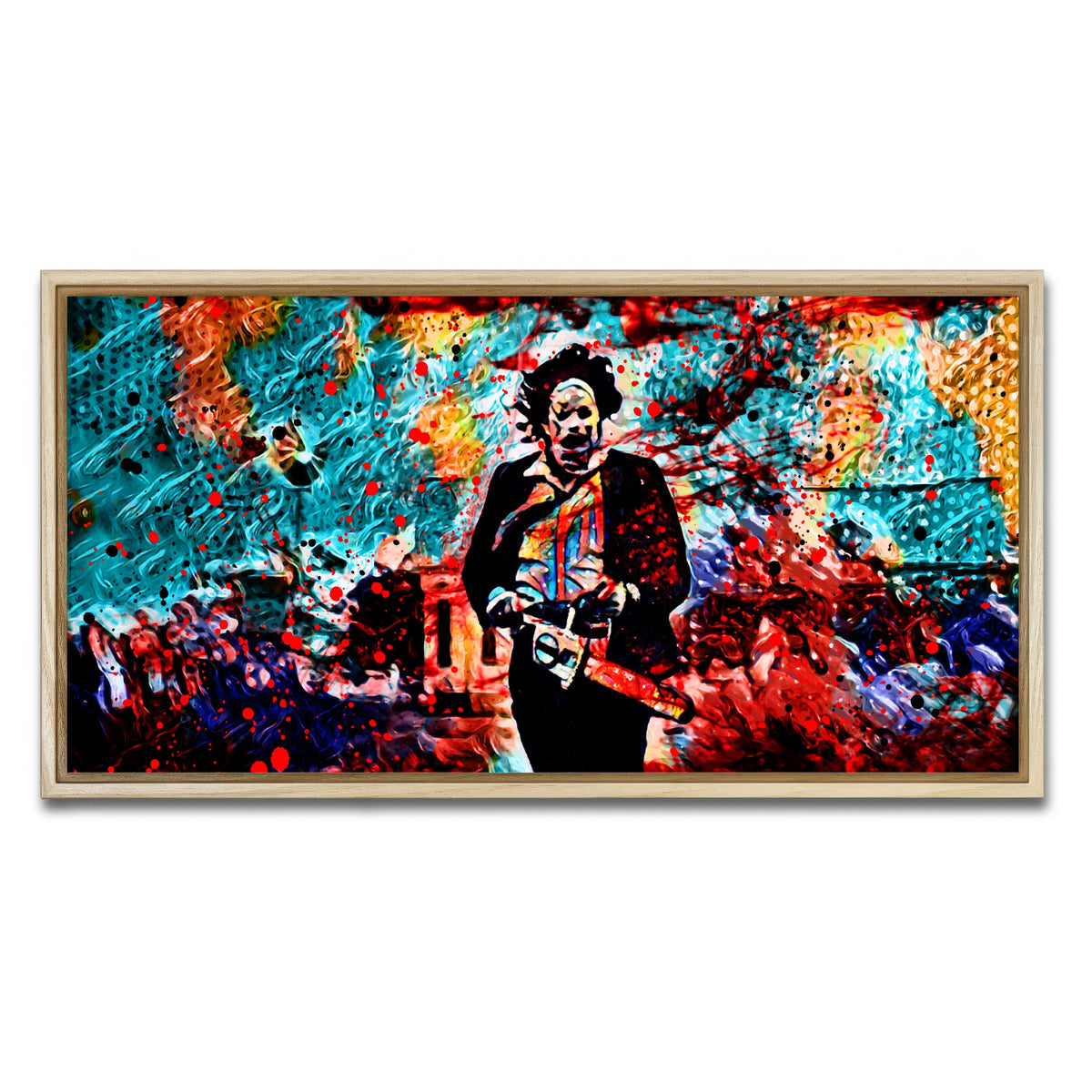 AUTO-MOCKUP WHITE | Abstract Leatherface | 1 Piece | Natural Framed Canvas | group=2x1