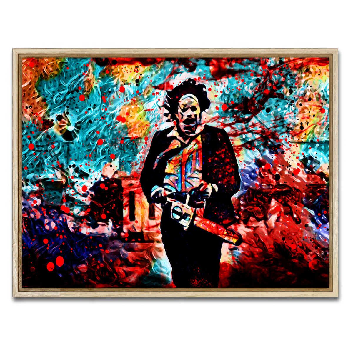 AUTO-MOCKUP WHITE | Abstract Leatherface | 1 Piece | Natural Framed Canvas | group=4x3