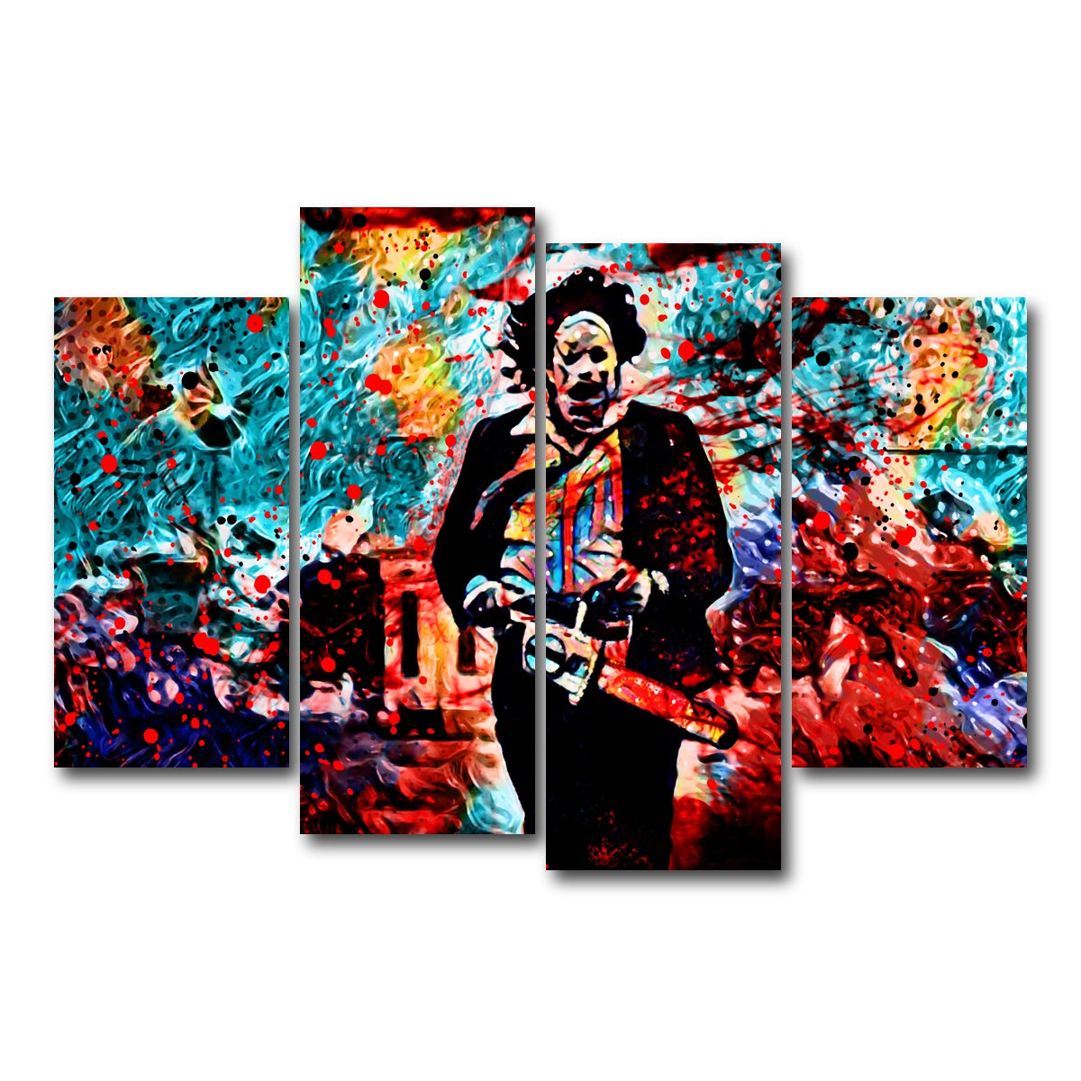 AUTO-MOCKUP WHITE | Abstract Leatherface | 4 Piece | Gallery Wrap Canvas | group=4_short