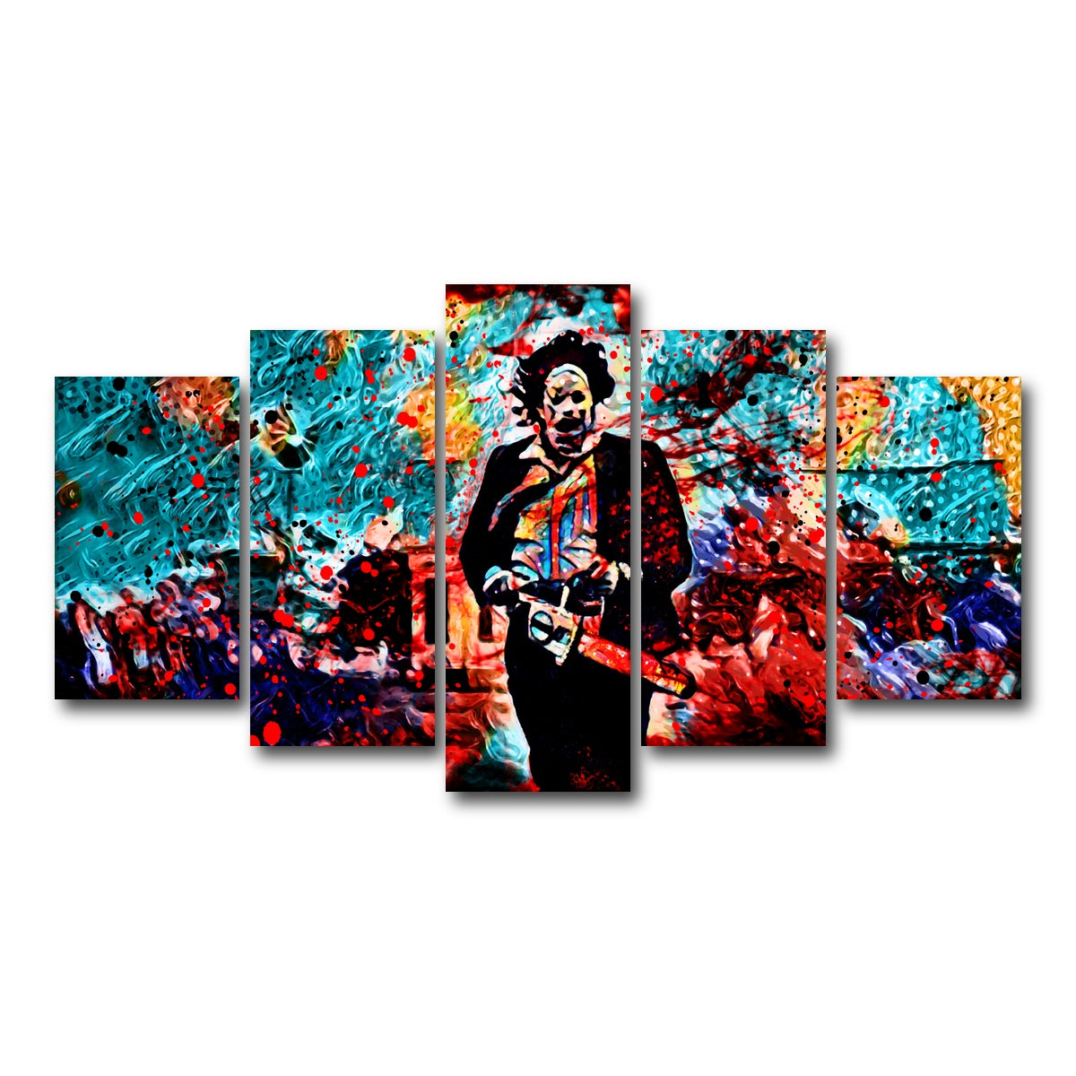 AUTO-MOCKUP WHITE | Abstract Leatherface | 5 Piece | Gallery Wrap Canvas | group=5_normal