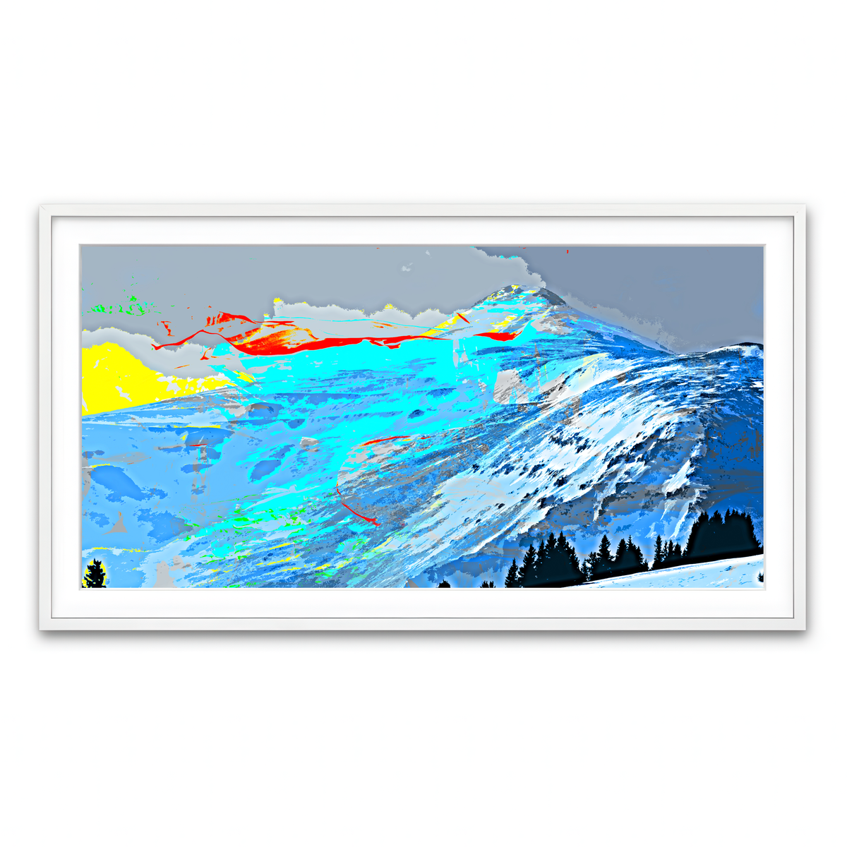 Framed Print 2x1 White
